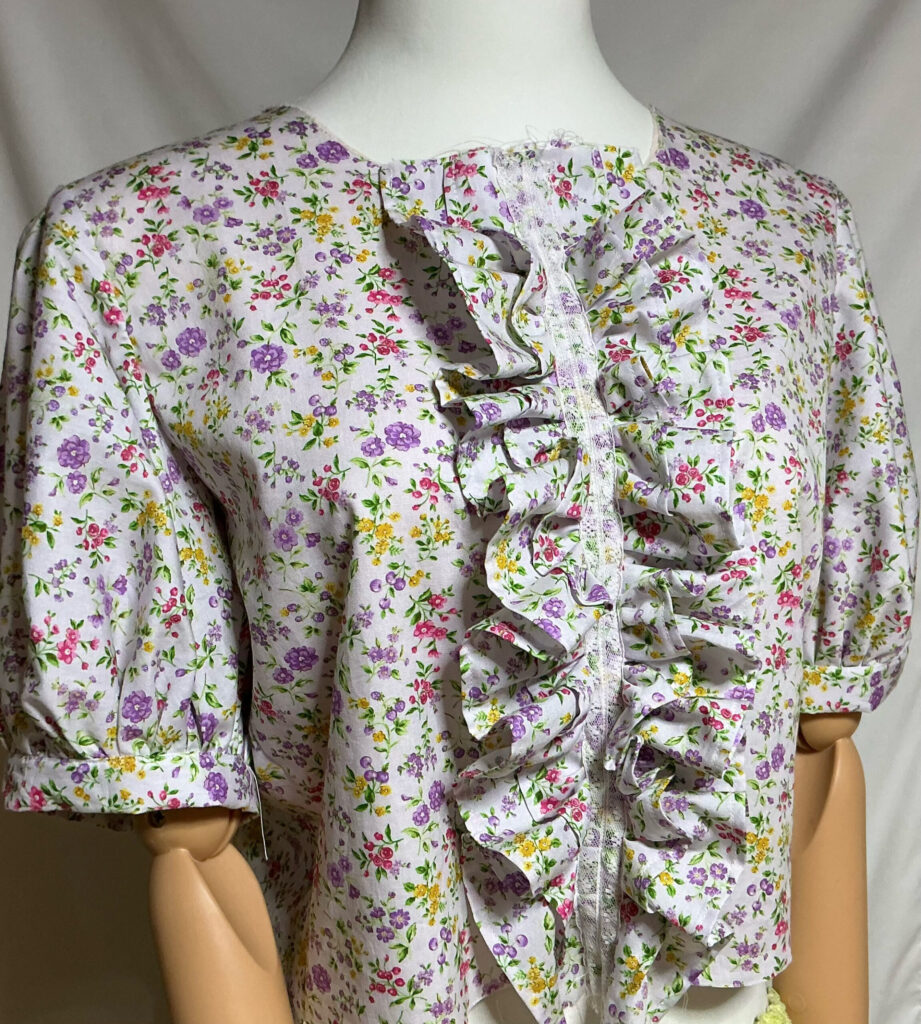 花柄のワンピース身頃